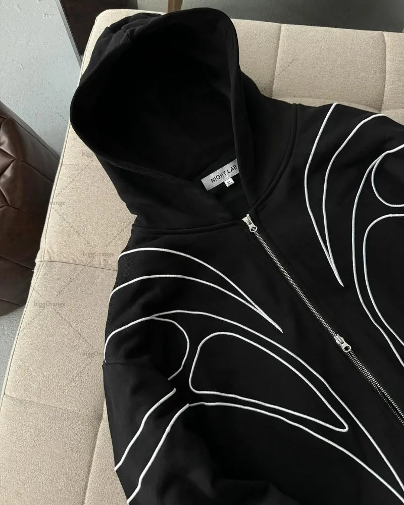 'Wavey' Padded Hoodie