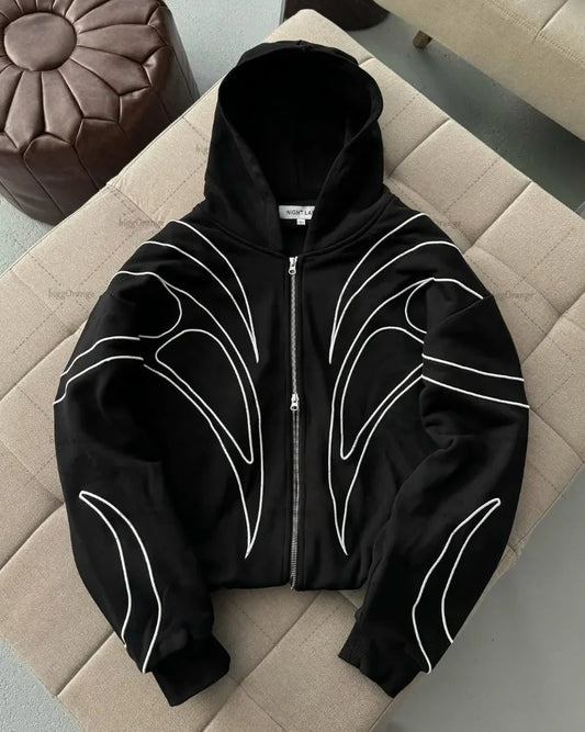 'Wavey' Padded Hoodie